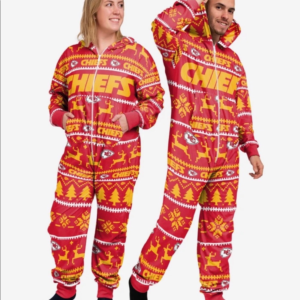 NWOT UNISEX NFL KANSAS CITY CHIEFS ONESIE PJS